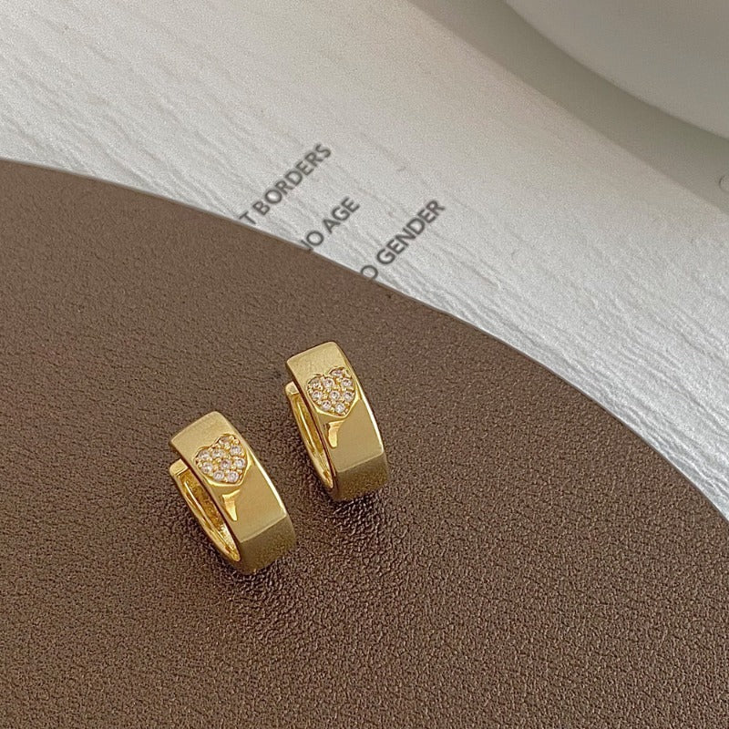 Heart Studded CZ Earrings - Perfect Gift for Any Occasion