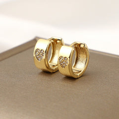 Heart Studded CZ Earrings - Perfect Gift for Any Occasion
