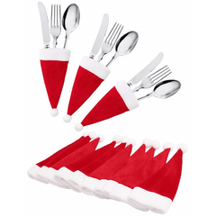 Mini Christmas Hat and Fork Cover Set