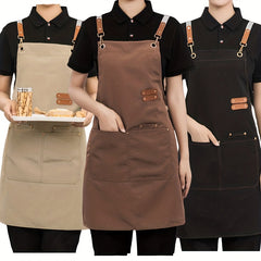 Canvas Waterproof Dining Apron With Pockets for Coffee Bars and Restaurants