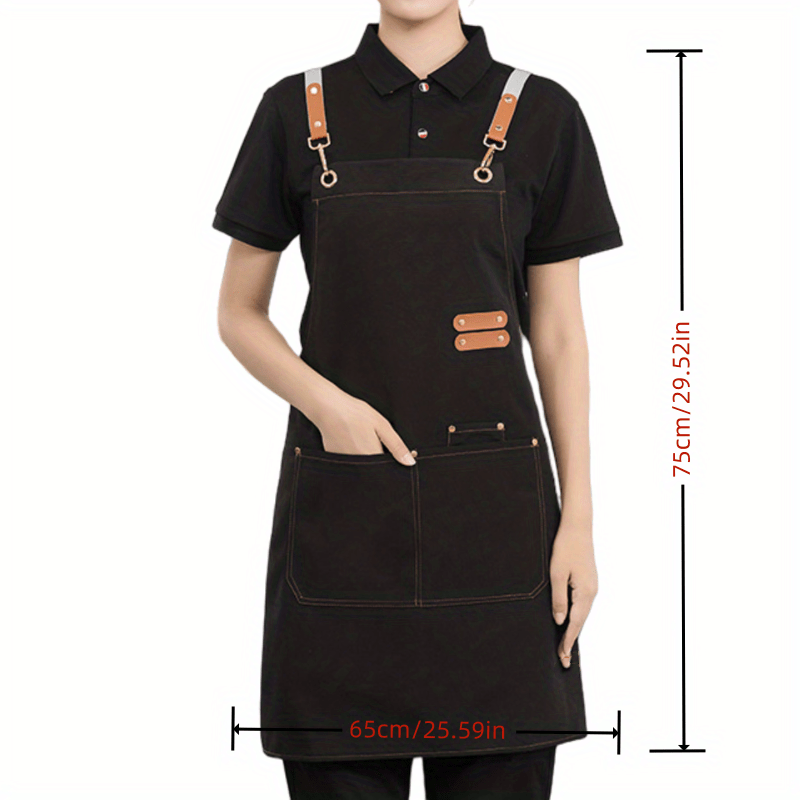 Canvas Waterproof Dining Apron With Pockets for Coffee Bars and Restaurants