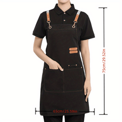 Canvas Waterproof Dining Apron With Pockets for Coffee Bars and Restaurants