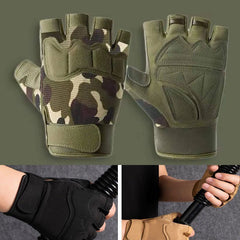 Men's Tactical Half Finger Gloves for Fitness Cycling Training