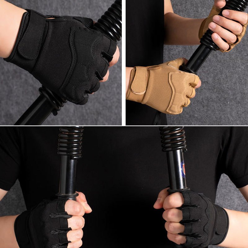 Men's Tactical Half Finger Gloves for Fitness Cycling Training