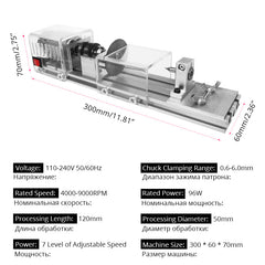 Mini Wood Lathe Machine DIY Woodworking Buddha Pearl Lathe