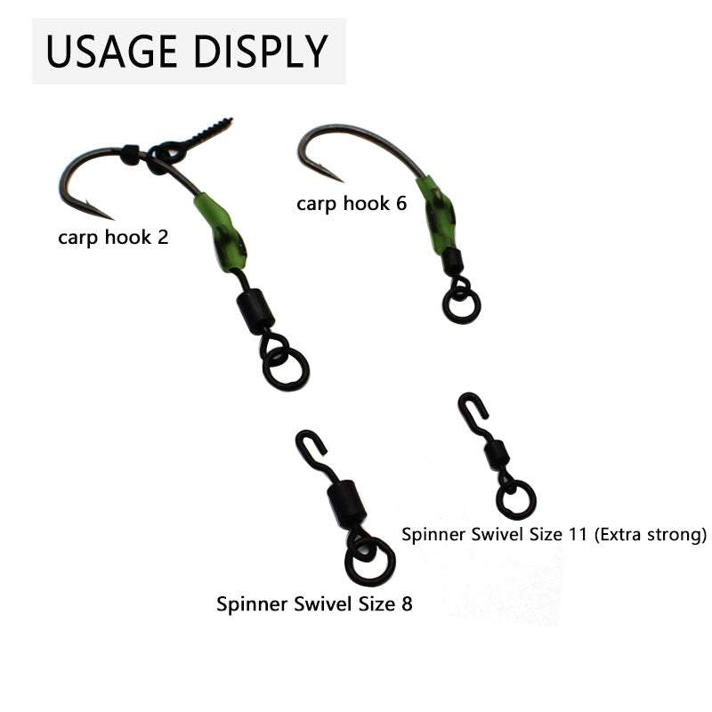 8 Shaped Spinner Swivel Ring Fishing Line Hook Connector 15-30pcs