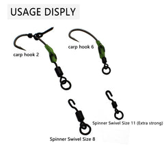 8 Shaped Spinner Swivel Ring Fishing Line Hook Connector 15-30pcs