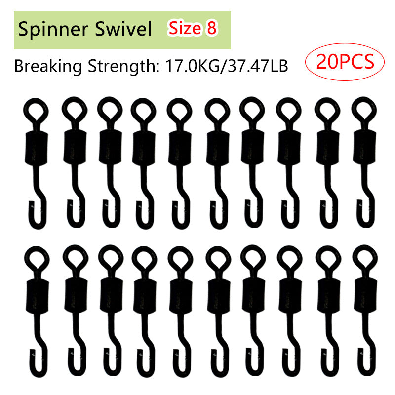 8 Shaped Spinner Swivel Ring Fishing Line Hook Connector 15-30pcs