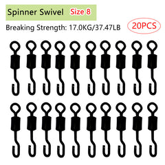 8 Shaped Spinner Swivel Ring Fishing Line Hook Connector 15-30pcs