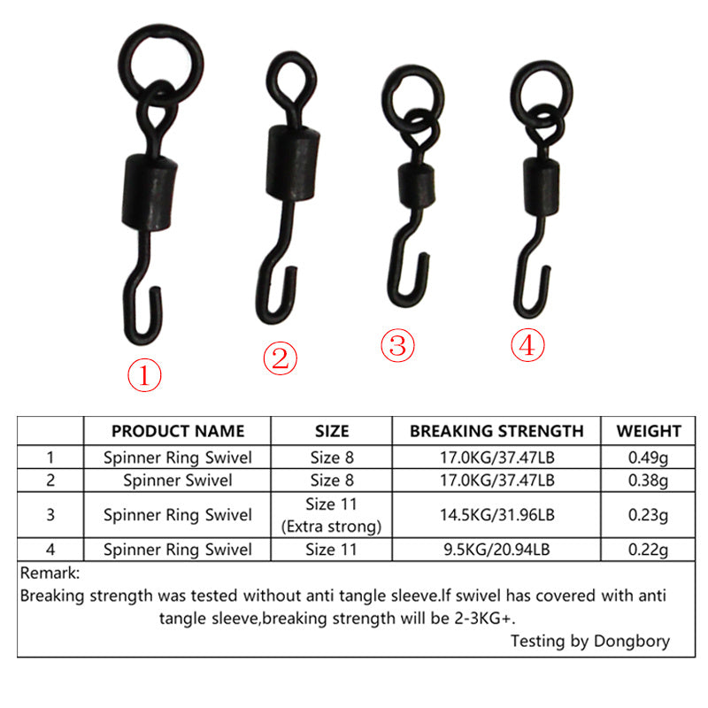 8 Shaped Spinner Swivel Ring Fishing Line Hook Connector 15-30pcs