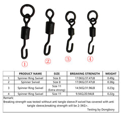 8 Shaped Spinner Swivel Ring Fishing Line Hook Connector 15-30pcs