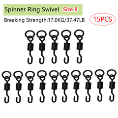 8 Shaped Spinner Swivel Ring Fishing Line Hook Connector 15-30pcs