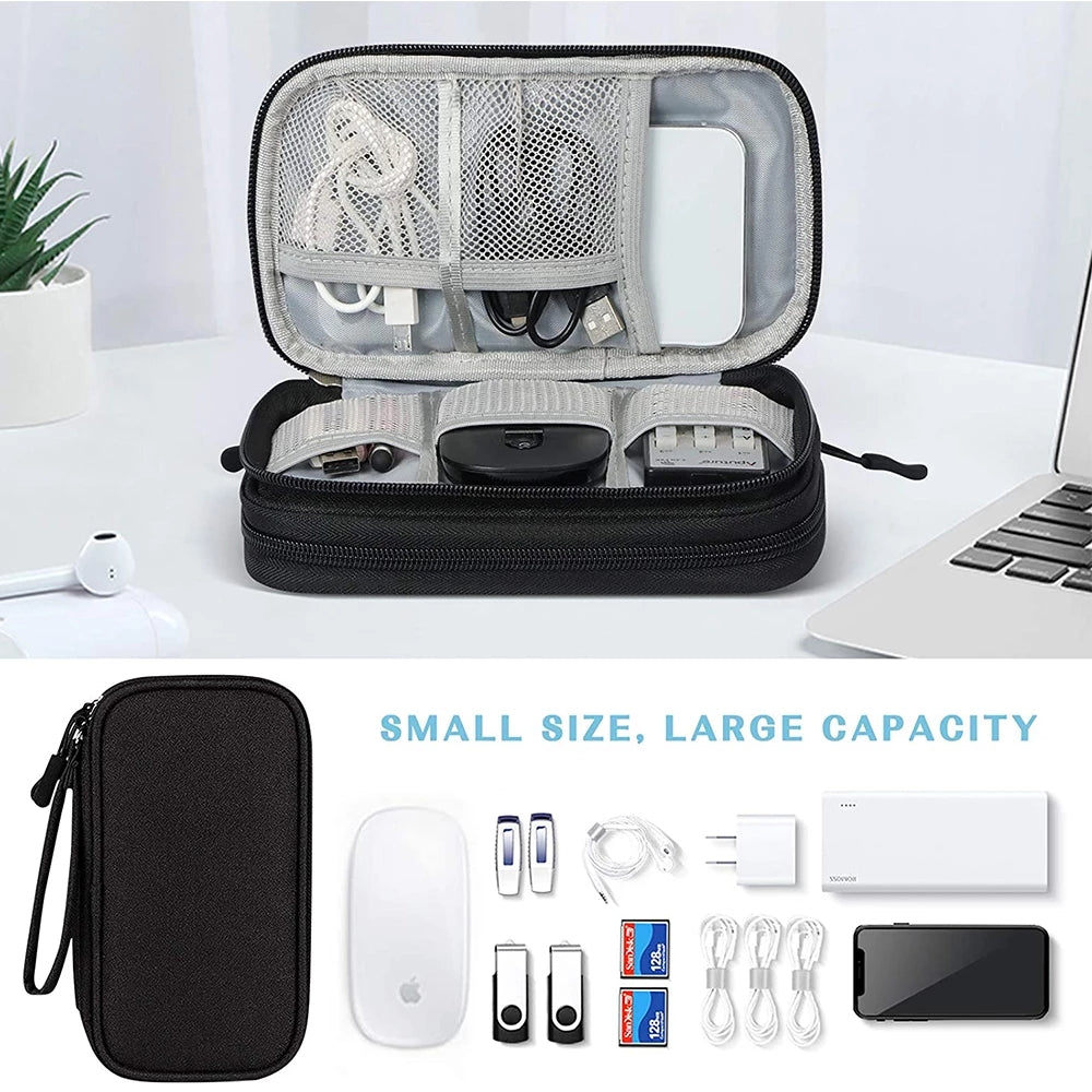 Travel-Friendly Cable Organizer Case Waterproof Storage