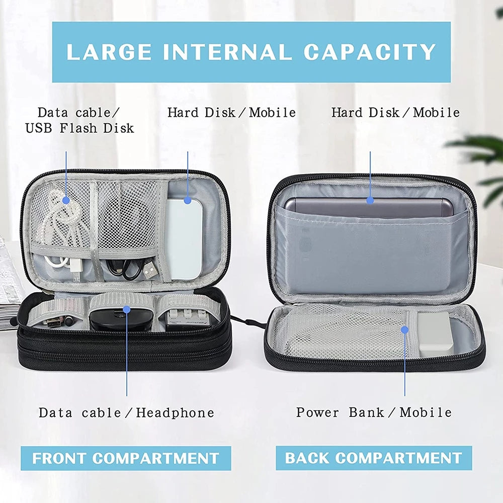 Travel-Friendly Cable Organizer Case Waterproof Storage
