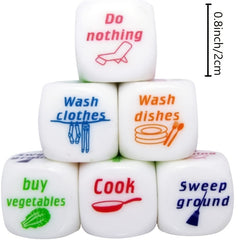 Housework Distribution Dice Game Family Holiday Accessory