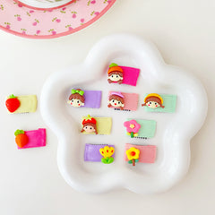 10pcs Girls Flowers Fruits Hair Clips Headwear Hairpin Summer Hairpin For Kids