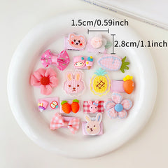 10pcs Girls Flowers Fruits Hair Clips Headwear Hairpin Summer Hairpin For Kids