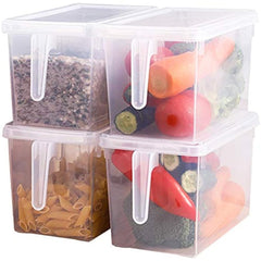 Fridge Organizer Bin Clear with Handle & Lid 5L