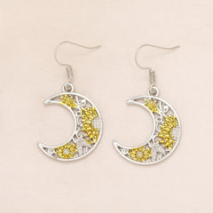 Sunflower And Moon Earrings For Kids - Birthday & Christmas Gift