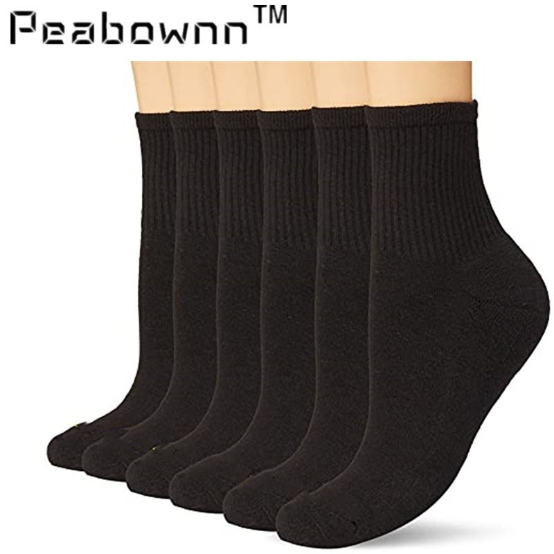 3Pairs Casual Breathable Mid calf Socks with Cushioning