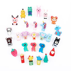 Cartoon Silicone Mini Nibs Pen Cap Pen Case 3D Fruit Animal Pencil Gel Pen Acces