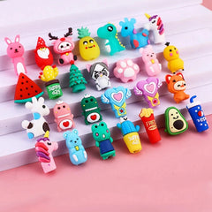 Cartoon Silicone Mini Nibs Pen Cap Pen Case 3D Fruit Animal Pencil Gel Pen Acces