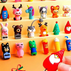 Cartoon Silicone Mini Nibs Pen Cap Pen Case 3D Fruit Animal Pencil Gel Pen Acces