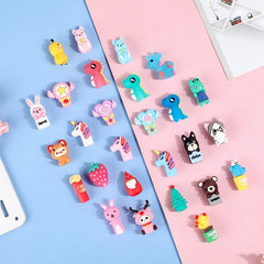 Cartoon Silicone Mini Nibs Pen Cap Pen Case 3D Fruit Animal Pencil Gel Pen Acces
