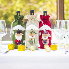 Santa Claus Wine Bottle Cover Christmas Decor