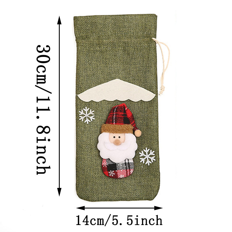 Santa Claus Wine Bottle Cover Christmas Decor
