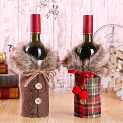Santa Claus Wine Bottle Cover Christmas Decor
