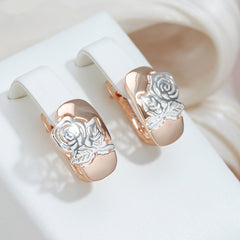 Rose Flower Earrings Women Golden&Silvery Daily Party Jewelry