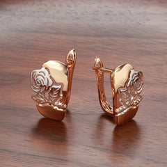 Rose Flower Earrings Women Golden&Silvery Daily Party Jewelry