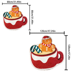 Gingerbread Man Rug Christmas Decor Non-slip Washable Floor Mat