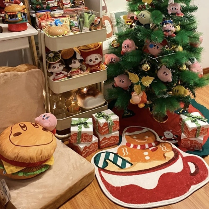 Gingerbread Man Rug Christmas Decor Non-slip Washable Floor Mat
