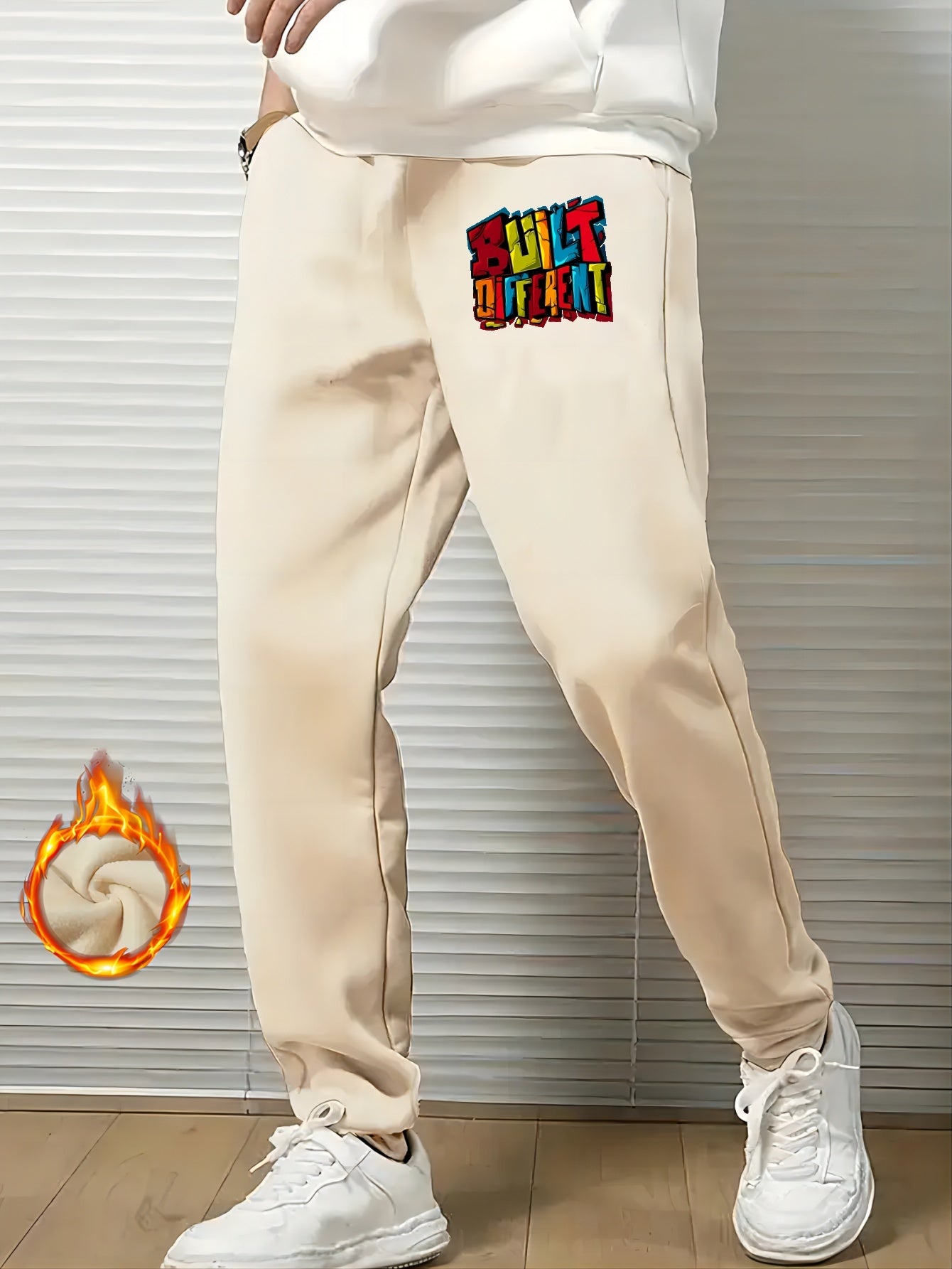 Men's Built Different Print Sweatpants Casual Stretch Joggers