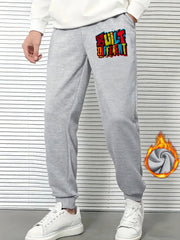 Men's Built Different Print Sweatpants Casual Stretch Joggers