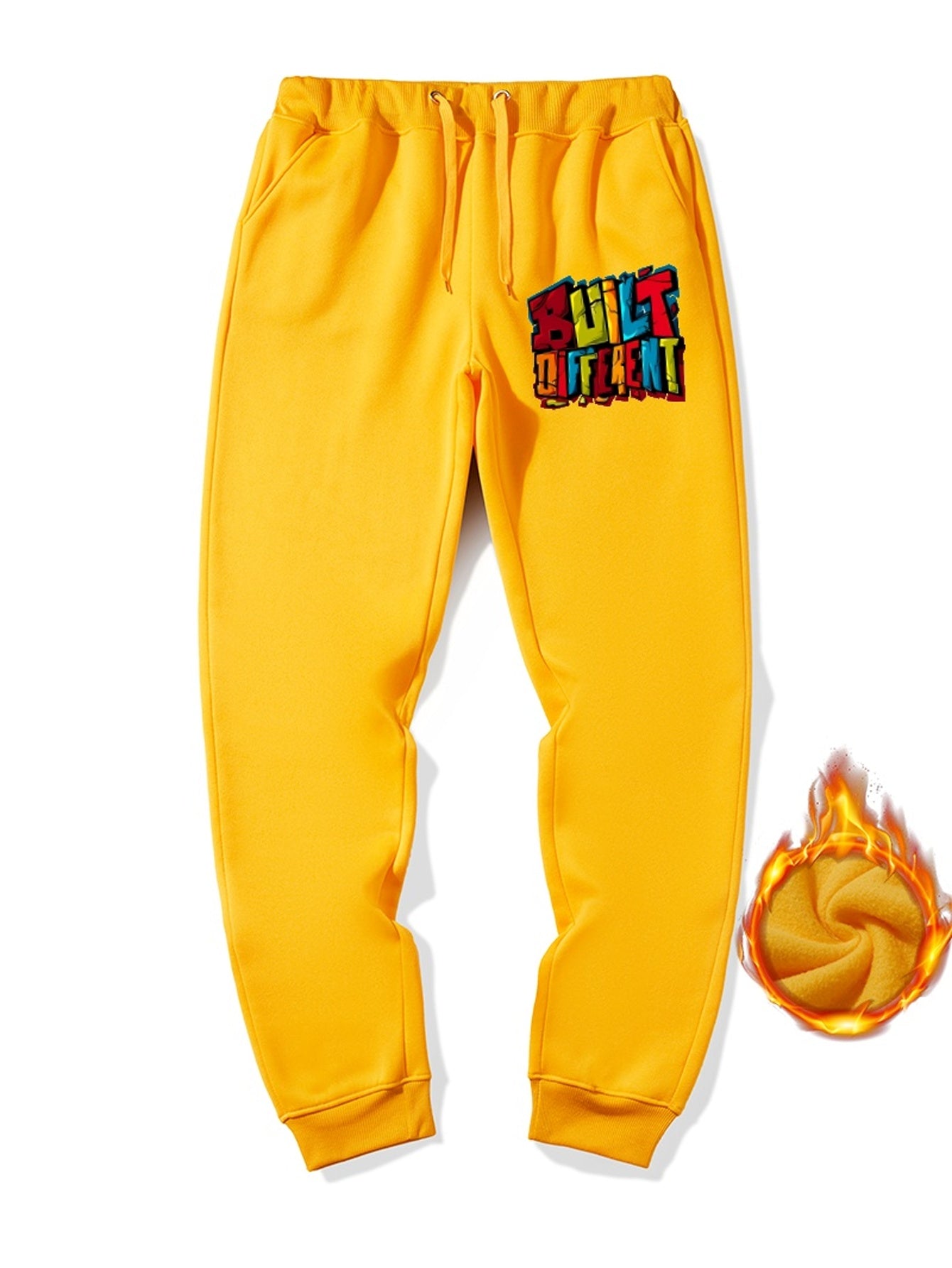 Men's Built Different Print Sweatpants Casual Stretch Joggers