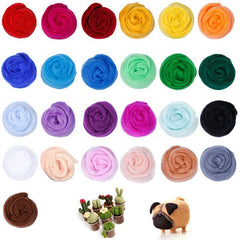 25 Colors Wool Felt DIY Needle Felt Kit