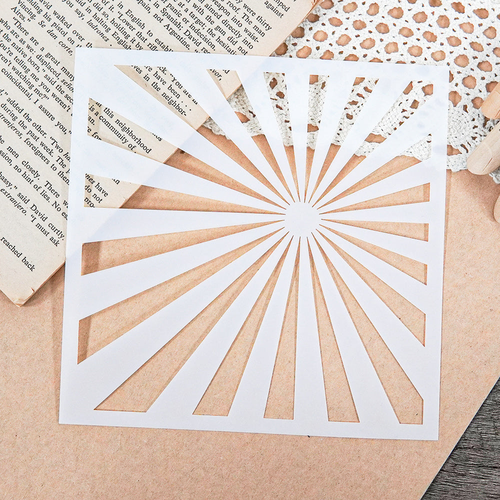 Rays Of Light Background Decoration Stencils Reusable Templates DIY Scrapbooking