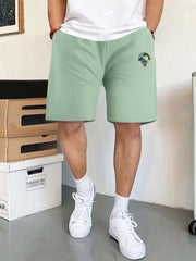 Men's Printed Active Shorts With Pockets Drawstring Casual Waist Shorts