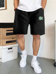 Men's Printed Active Shorts With Pockets Drawstring Casual Waist Shorts