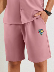 Men's Printed Active Shorts With Pockets Drawstring Casual Waist Shorts