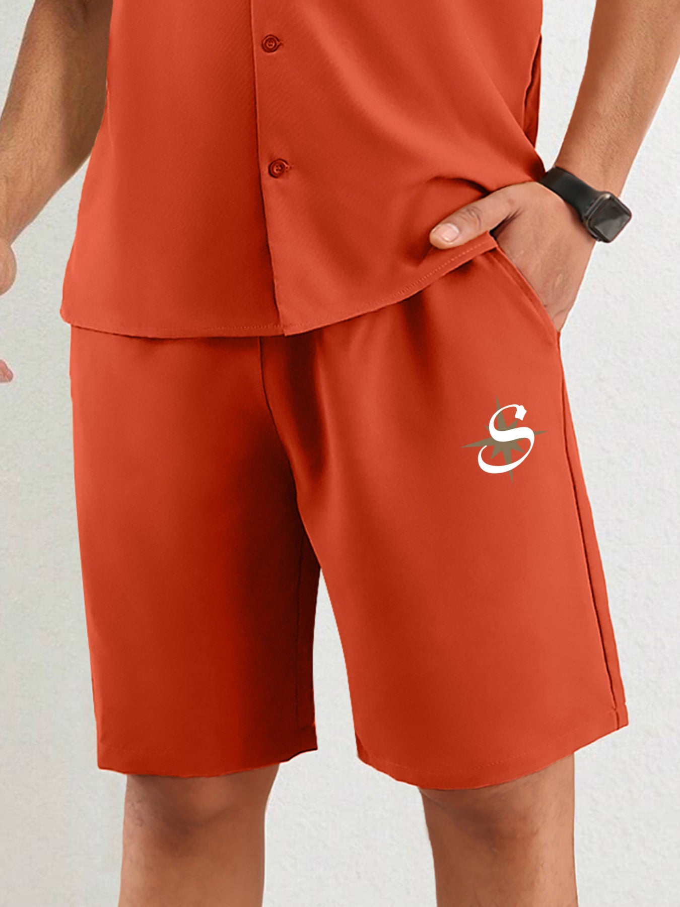 Men's Printed Active Shorts With Pockets Drawstring Casual Waist Shorts