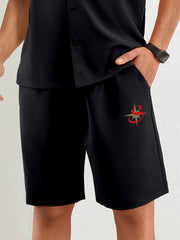 Men's Printed Active Shorts With Pockets Drawstring Casual Waist Shorts