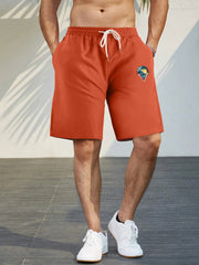 Men's Printed Active Shorts With Pockets Drawstring Casual Waist Shorts