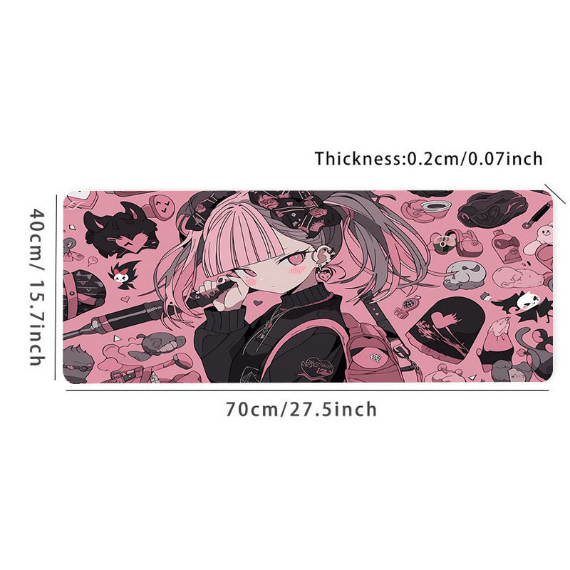 Halloween Anime Girl Mousepad HD Keyboard Pad Anti Slip Office Mouse Pad