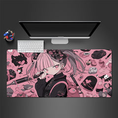 Halloween Anime Girl Mousepad HD Keyboard Pad Anti Slip Office Mouse Pad