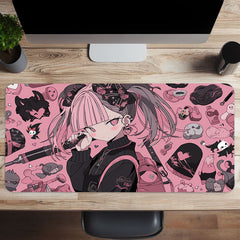 Halloween Anime Girl Mousepad HD Keyboard Pad Anti Slip Office Mouse Pad