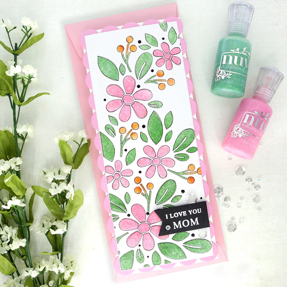 Floral Background Stencils for DIY Scrapbooking Decoration